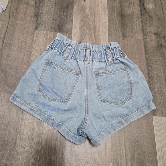 House of Harlow 1960 100% Cotton Light Wash Denim Shorts | High Waist Casual - Picture 4 of 7